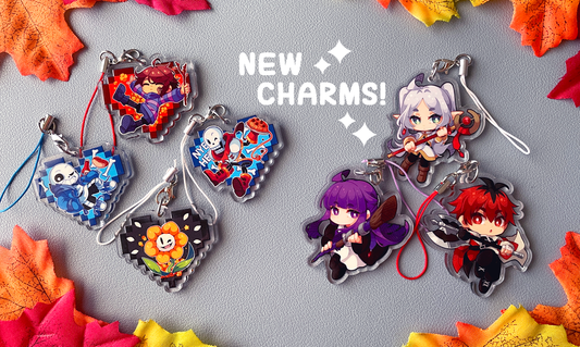 New acrylic charms and discounts!