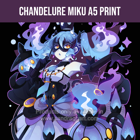 Miku Chandelure A5 Print