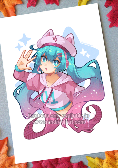 Neko Miku A5 Print